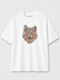 EMBROID Wolf Embroidered Oversized T-Shirt – White