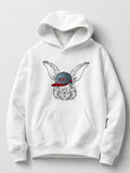EMBROID YO! Rabbit Embroidered Oversized Hoodie – White