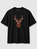EMBROID Stag Embroidered Oversized T-Shirt – Black