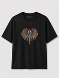 EMBROID Elephant Embroidered Oversized T-Shirt – Black